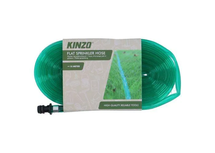 Kinzo flad sprinklerslange 10 meter - Effektiv vanding til haven