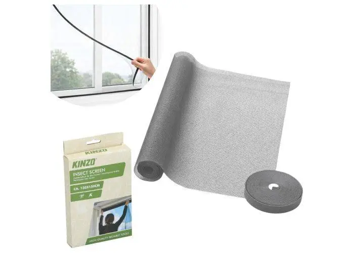 Kinzo insekt / myggenet til vindue med  velkro - justerbar op til 130x150 cm