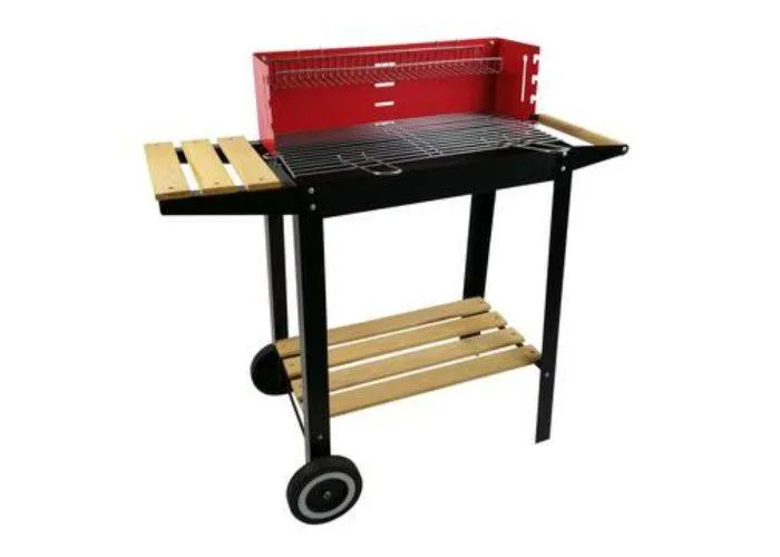 Alpina BBQ kulgrill 83x28x83cm m/hylder og hjul