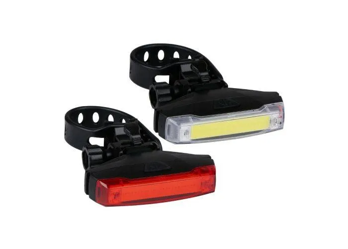 Dunlop LED lygtesæt til cykel - for- & baglygte - 80-120 lumen