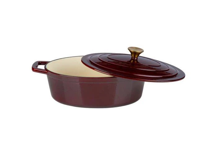 Alpina Oval Støbejernsgryde 33cm / 5.0L - Alle typer kogeplader og ovn - Rød