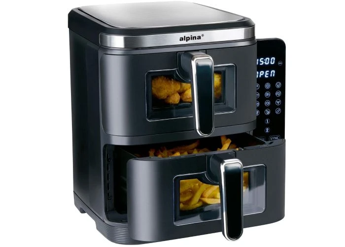 Alpina Dobbelt Airfryer XXL 11L / 2800W med LED display 