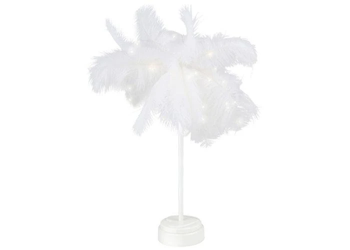 Grundig LED fjerlampe - H:30cm - Varm hvid