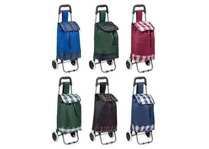 Indkøbstaske / Trolley på hjul 89x34x28cm - Ass. farve