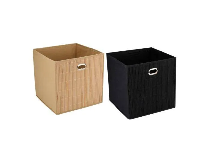 Alpina sammenklappelig opbevaringskasse 31x31x31cm - Ass. Sort / natur