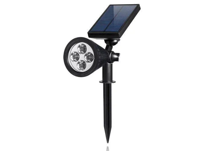 Udendørs Solcelle LED SPOT lampe - 200 Lumen - Vandtæt - Automatisk lysfunktion