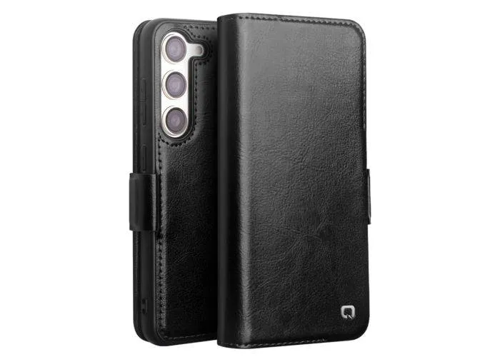 Samsung Galaxy S23 5G - QIALINO Classic Slim ægte læder cover - Sort