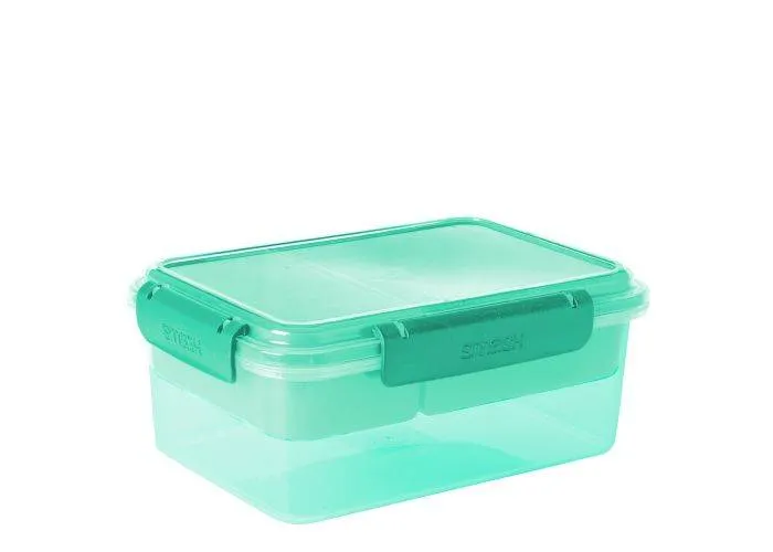 SMASH Bento Lunch Box | Madkasse med aftagelig sandwichbakke og snackbakke | 2,0 L - Grøn