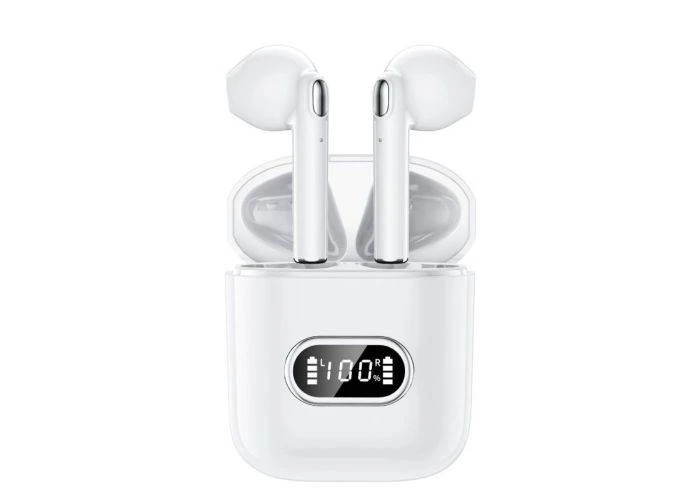 Northfjords J15 - TWS ENC Earbuds med opladerbox - Touch funktion - Hvid