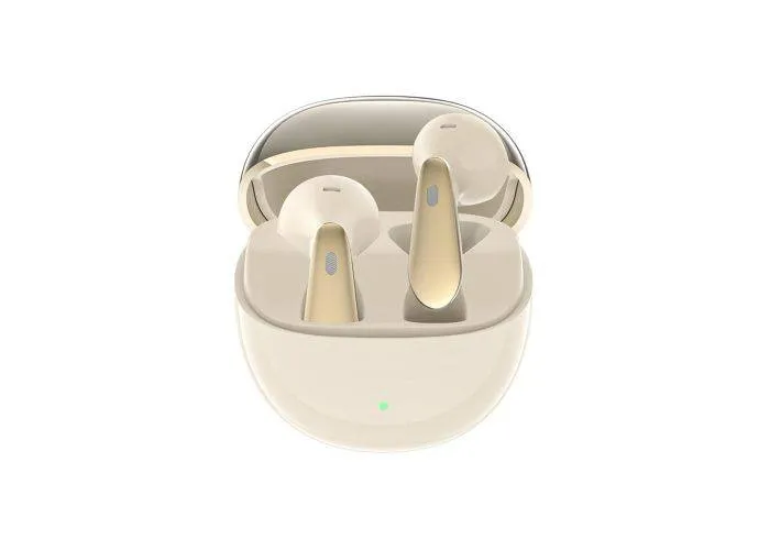 TWS Vintage J12 Bluetooth V5.4 høretelefoner - Noise Cancelling - Creme