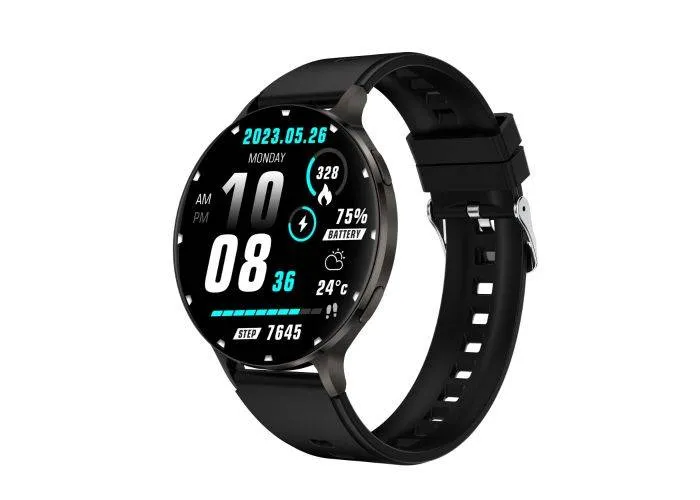 Northfjords smartwatch GX03 - Amoled Touch skærm, Ultratyndt - Dansk sprog - Sort