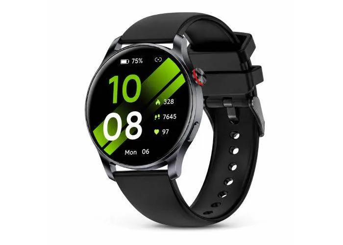 Northfjords smartwatch GX06 - Amoled skærm, Bluetooth, Puls, Blodtryk - Dansk sprog - Sort