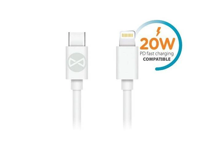 USB-C / Lightning kabel - 3A/20W - SUPER CHARGE - Hvid - 1 m