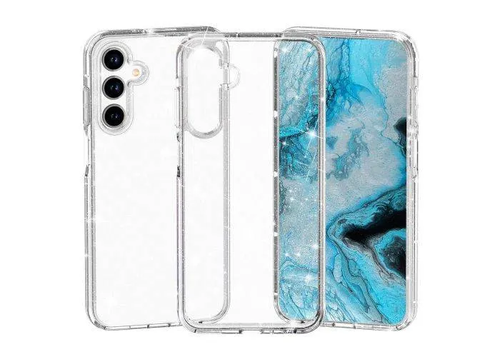Samsung Galaxy A57 5G - Shine glitter gummi cover - Transparent