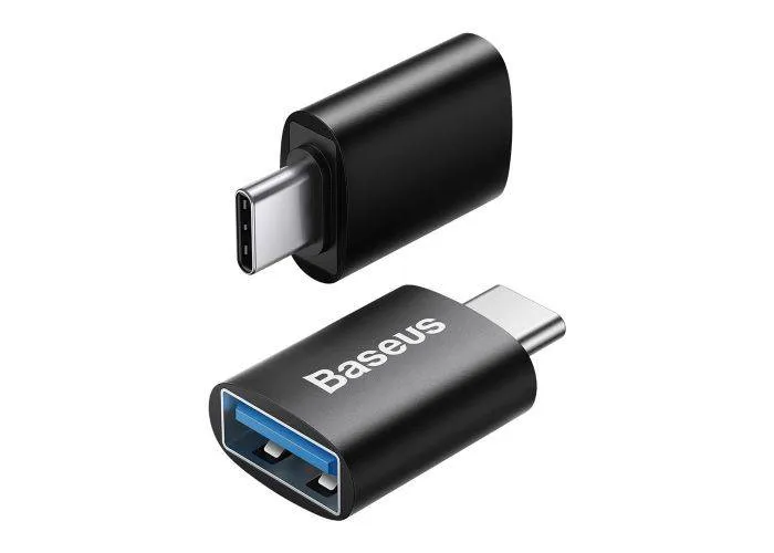 BASEUS - USB (hun) til USB-C (han) OTG 3.1A adapter - Sort