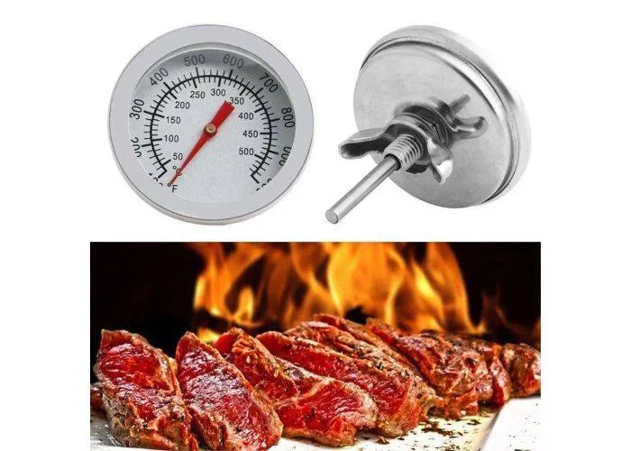 Grill / Ovn termometer - 50-500 grader - Rustfrit stål - Mål temperaturen i Grillen