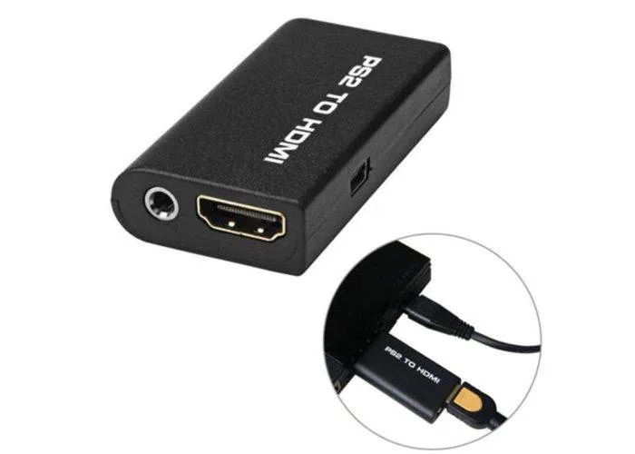 PS2 til HDMI adapter med 3.5mm audio input - Tilslut Playstation 2 til TV via HDMI