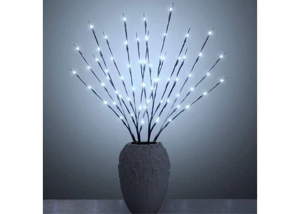 LED lysdekoration trægrene - med batteri - Hvid