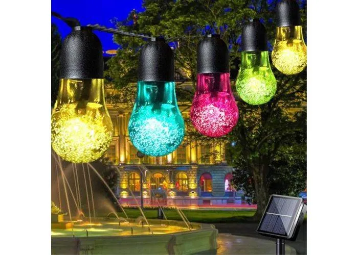 COSY udendørs LED lyskæde med solceller - 50 LED lys /  7m - Multifarvet