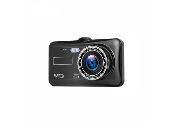 Dashcam med G-Sensor 4" Touch skærm - Inkl. Bagkamera - Sort