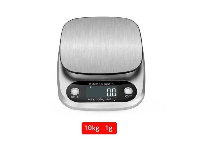 Precesion digital køkkenvægt 1g - 10kg - Rustfrit stål