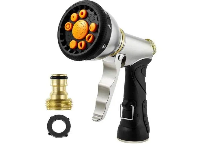 Luksus Brusepistol til haveslange med messing kobling og 9 funktioner