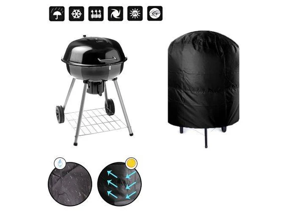 Overtræk til Grill - 58X77cm - Vandtæt - UV beskyttelse - Sort