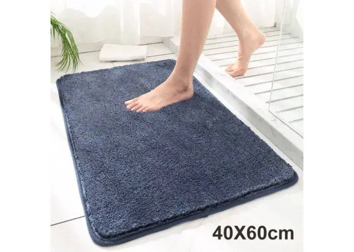 Blød badeværelsemåtte 60 x 40 cm - Non-Slip - Blå