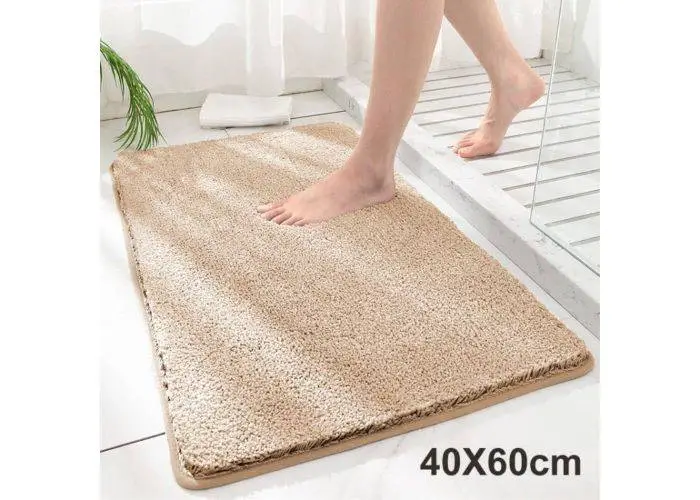 Blød badeværelsemåtte 60 x 40 cm - Non-Slip - Khaki