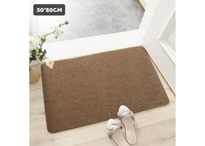 Dørmåtte 80 x 50 cm - Blød og behagelig - Non-Slip - Brun