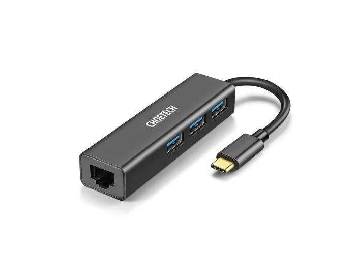 Choetech - HUB-U02 - USB-C 3.0 Hub - 3 x USB-A / 1 x RJ45 - 5 Gbit/s