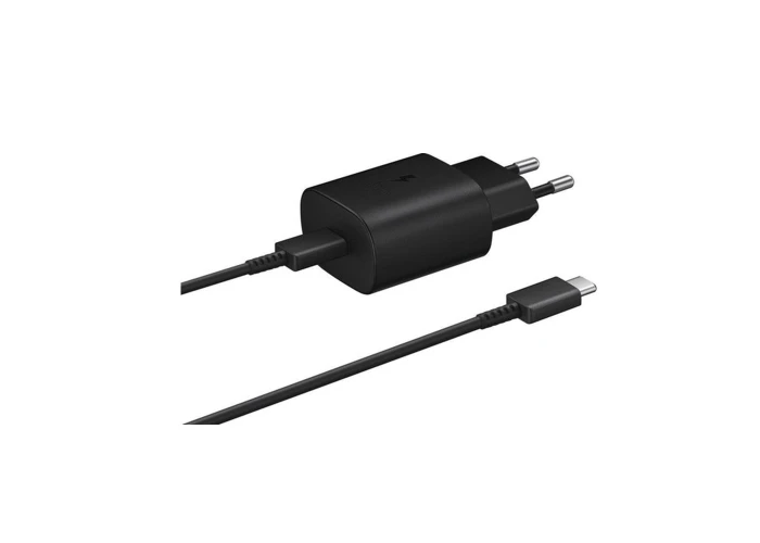 Original Samsung T2510XB USB-C oplader 25W inkl. USB-C til USB-C kabel - Bulk - Sort