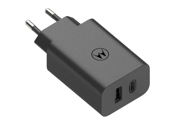 Motorola TurboPower Dual vægoplader 50W -USB-C / UBS-A - Sort