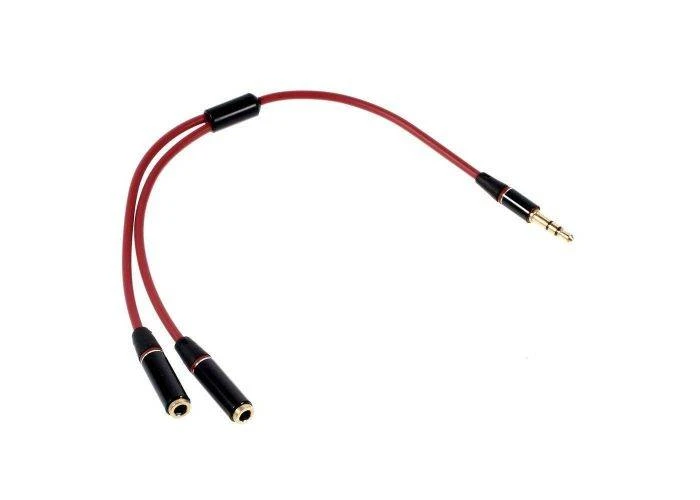 Minijack Audio splitter kabel 3.5 mm - Rød
