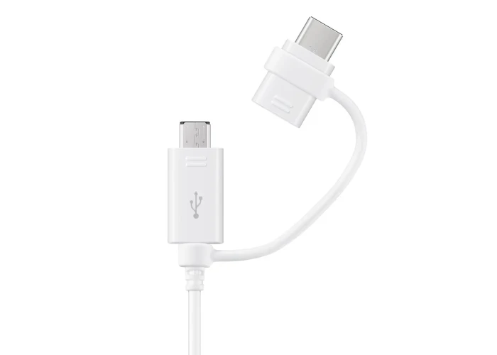Original Samsung EP-DG930DW 2-i-1 USB kabel USB-C/MicroUSB 1 m - Hvid