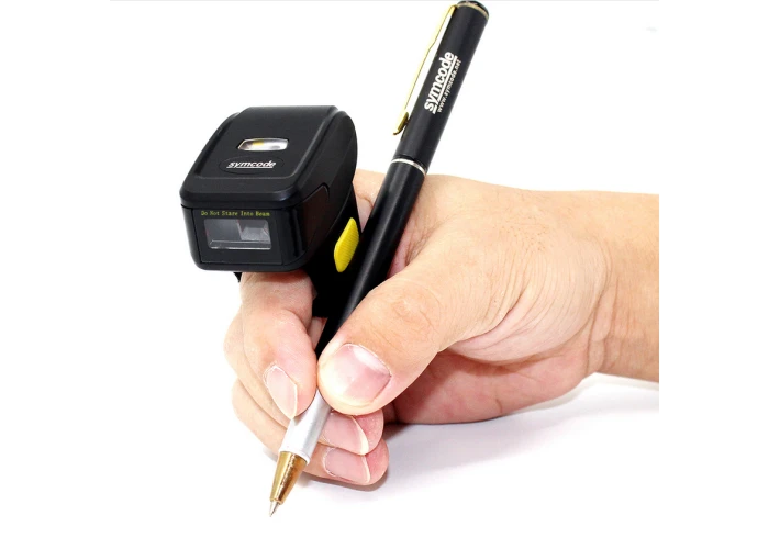 Stregkodescanner til finger R30 2D Bluetooth V.4.1 / 2.4Ghz Trådløs Laser scanner- Sort