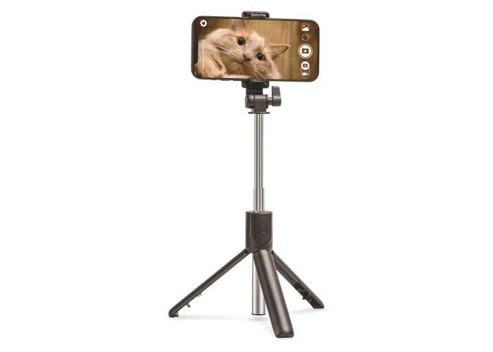 Bluetooth selfiestick med indbygget Tri-Pod  - Inkl. Remote