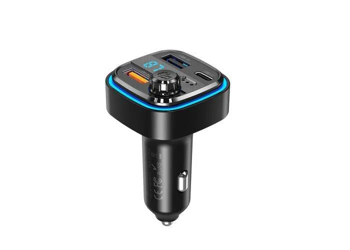 XO Bluetooth transmitter til bil - USB-C / USB-C opladerporte - Sort