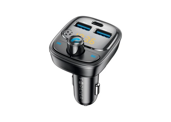 Bluetooth FM-transmitter til bil - 2xUSB-A 1/ x USB-C, PD 30W - Sort