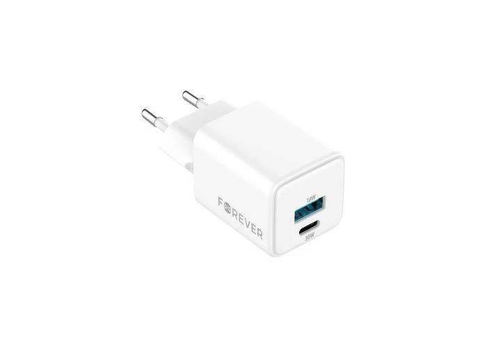 Forever Dual USB HURTIG oplader / adapter - 1 x USB-A 18W / 1 x USB-C 30W