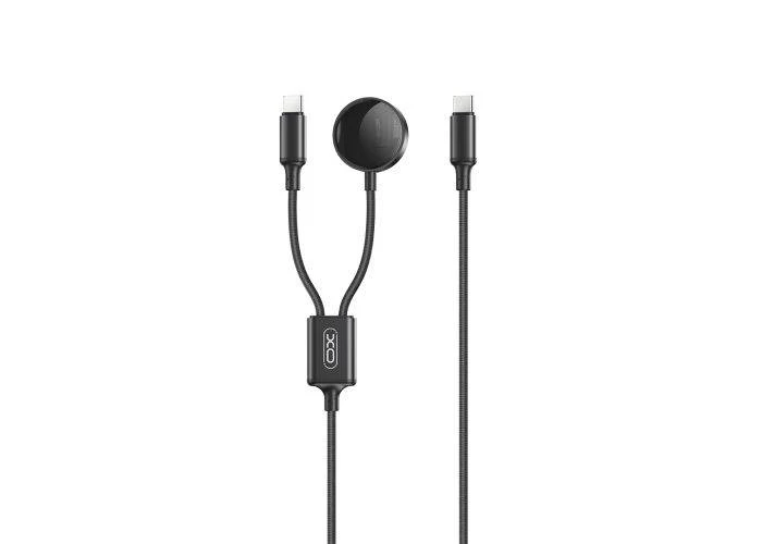 XO 2-i-1 USB-C trådløs oplader til Apple Watch - Sort