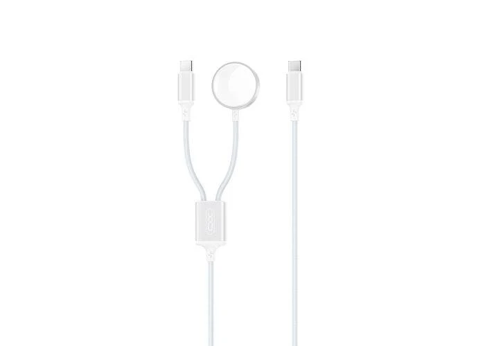 XO 2-i-1 USB-C trådløs oplader til Apple Watch - Hvid
