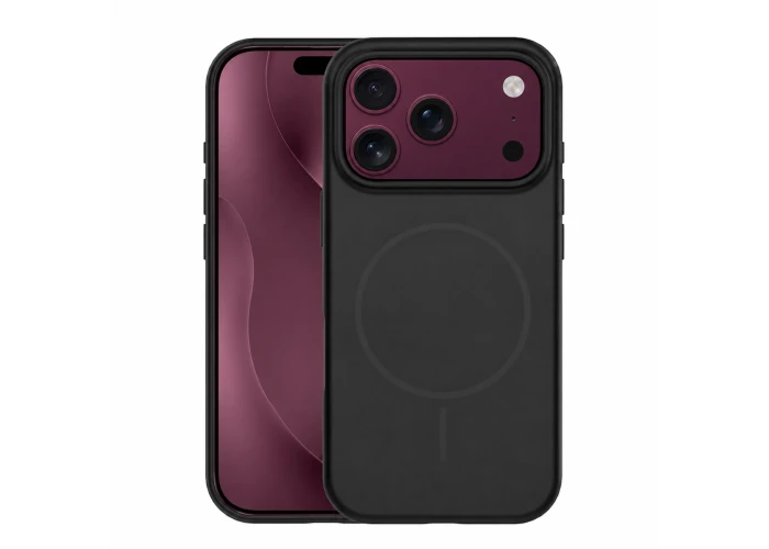 iPhone 17 Pro / 18 Pro - Slim magnetisk silikone Hybrid cover - Sort