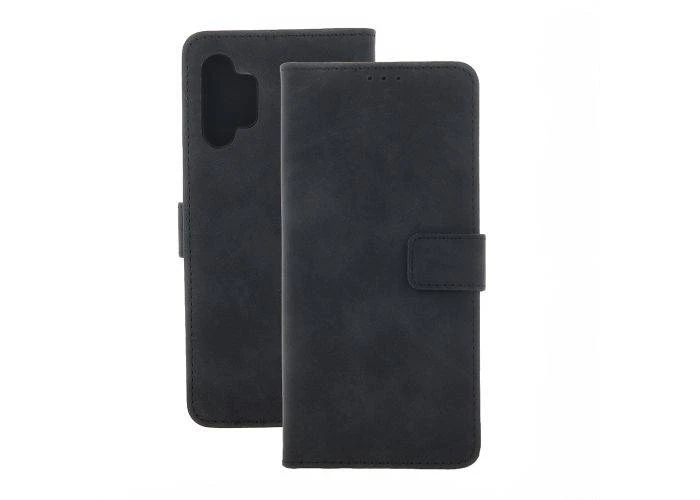 Samsung Galaxy S26 Ultra - Velvet læder cover / pung - Sort