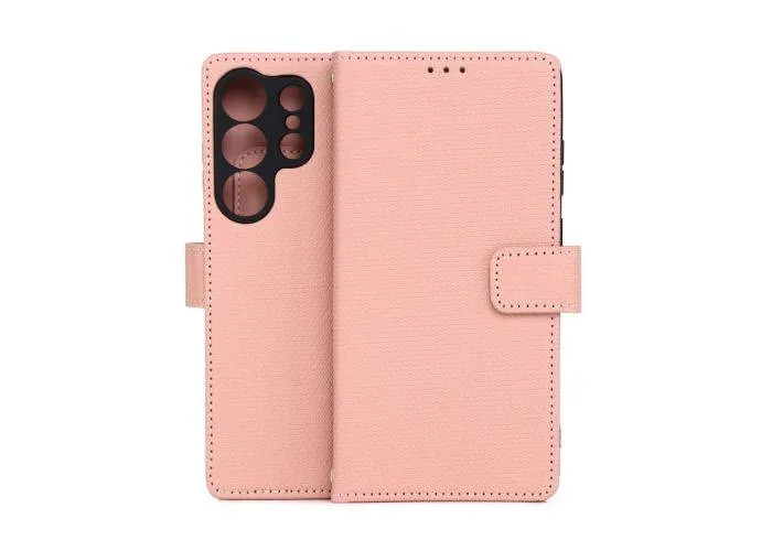 Samsung Galaxy S26 Ultra - Slim læder cover / pung - Pink