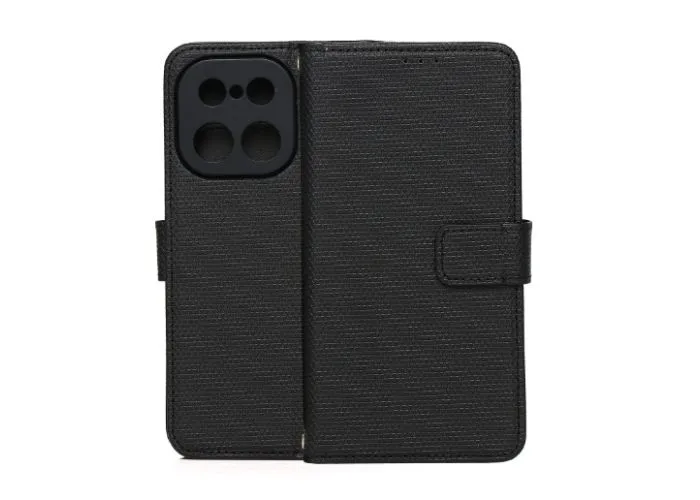Realme 16 Pro 5G - Triangle læder cover med magnetisk lukning -Sort