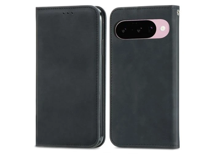 Google Pixel 11 / 11 Pro - Suede flip cover med magnetisk lukning - Sort