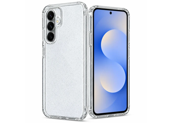 Samsung Galaxy S25 FE / S26 FE - Shine glitter gummi cover - Transparent