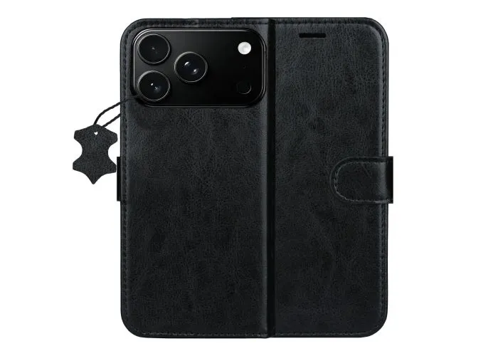 iPhone 17 Pro Max / 18 Pro Max - Smart Luxe læder cover / pung - Sort