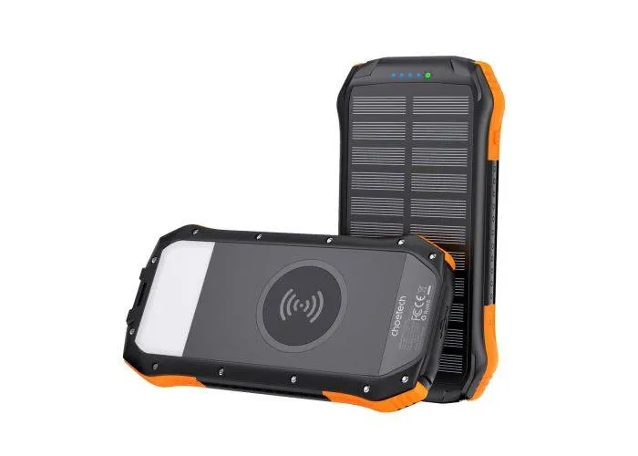 Choetech Solcelle Powerbank 20000mAh / PD20W - Med trådløs Qi opladning